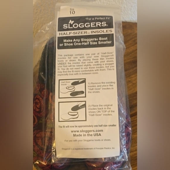 Sloggers Womens Swirl ROSE SHOES Gardening Waterproof New! Sz.10 - Picture 11 of 12